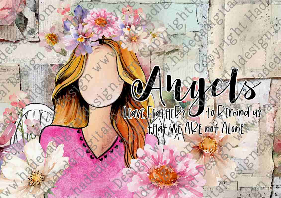 FLOWER ANGELS ENGLISH SET 2 A0 - Sublimation, Digital and DTF Printing