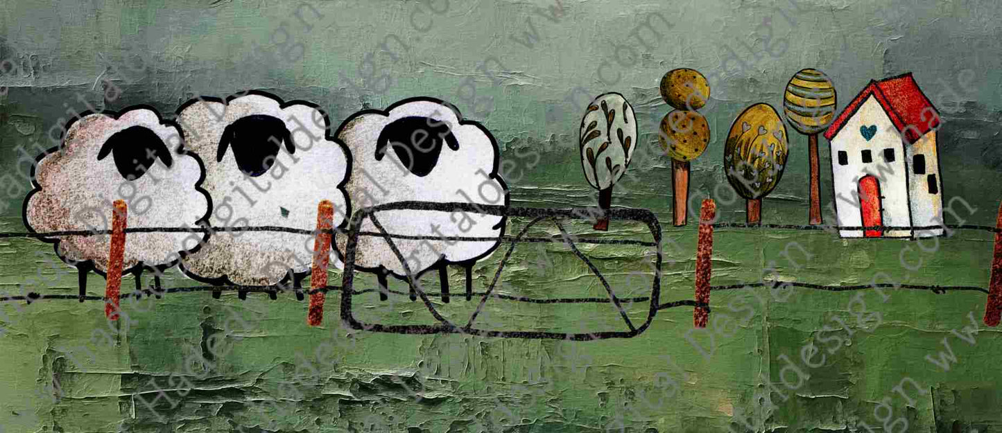 Artsy Sheep and Protea Mugwrap Blank - Sublimation, Digital and DTF Printing