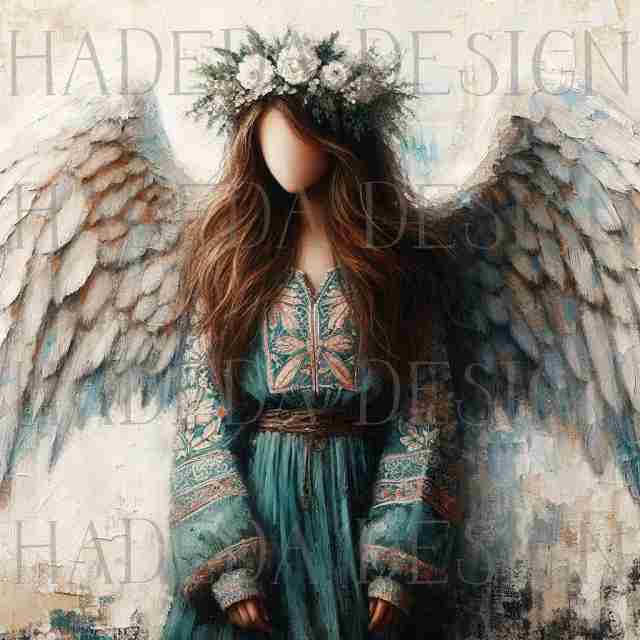 Angels and Crosses Teal - Sublimation, Digital and DTF Printing
