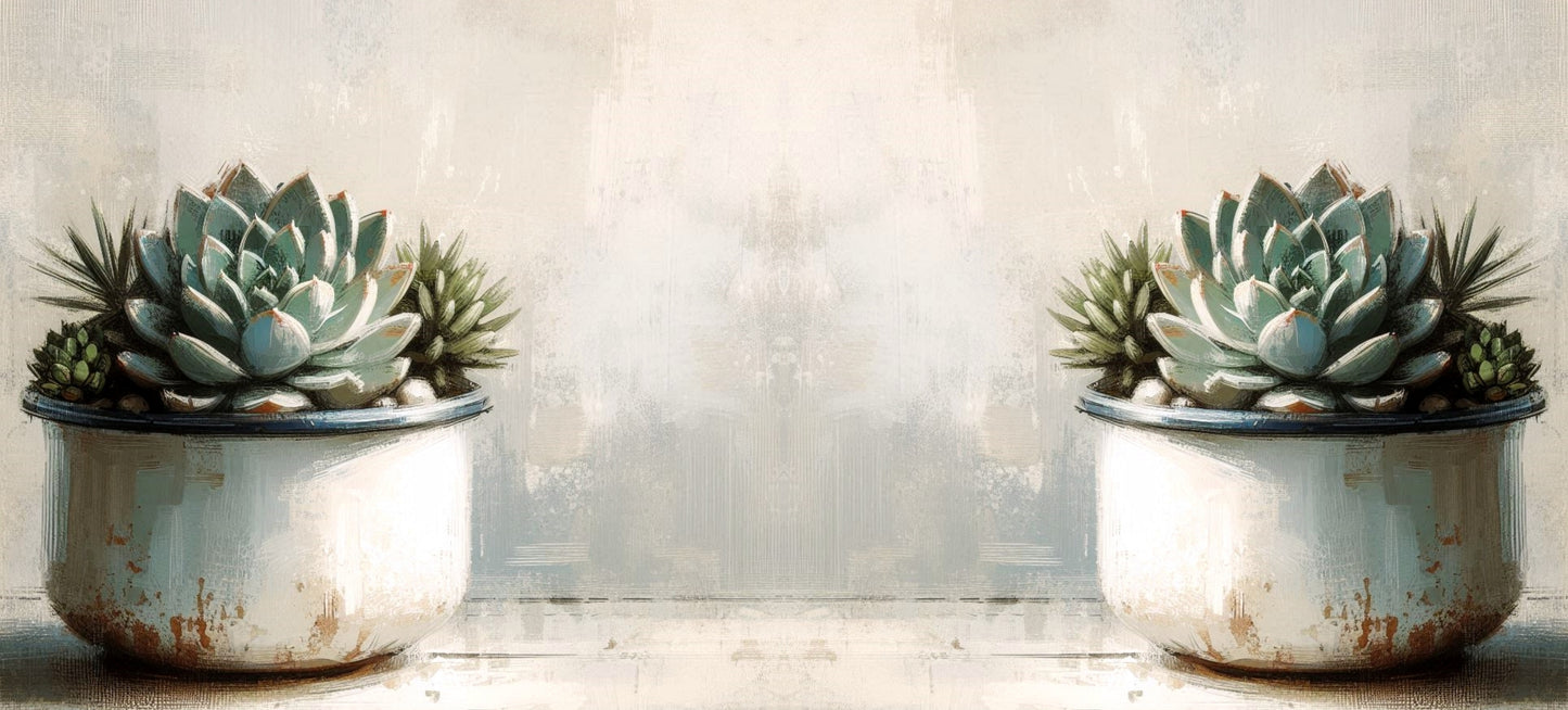 ArtWrap for Mugs Enamel and Succulents - Mug Wrap Digital Designs for Sublimation of Standard Mug