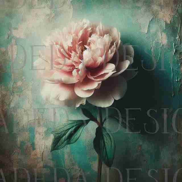 Grungy Peonies - Sublimation, Digital and DTF Printing