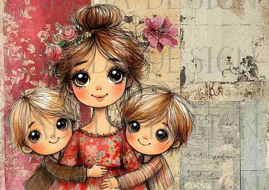 Mother's Day - Moms and Sons A0 - Landscape - Sublimation, Digital and DTF Printing