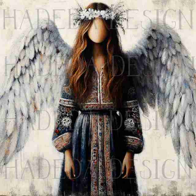 Angels and Crosses Blue - Sublimation, Digital and DTF Printing