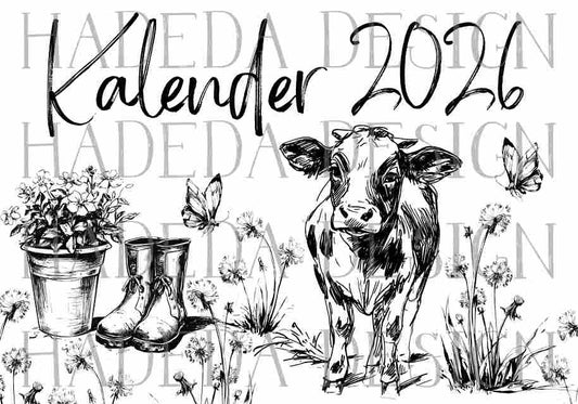 2026 Coloring Calendar Afrikaans - Farm Life