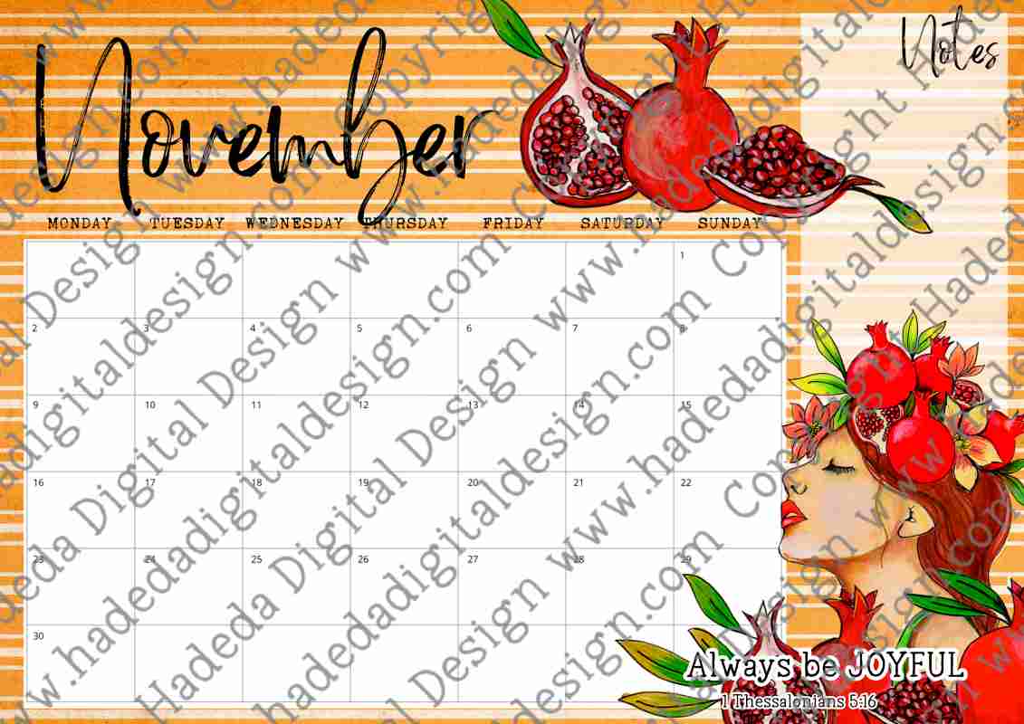 2026 Joy Calender English - Handpainted Art