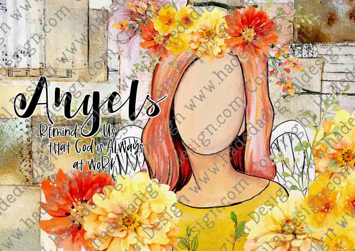 FLOWER ANGELS ENGLISH SET 2 A0 - Sublimation, Digital and DTF Printing
