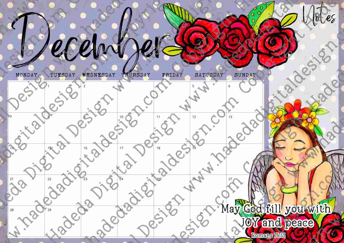 2026 Joy Calender English - Handpainted Art