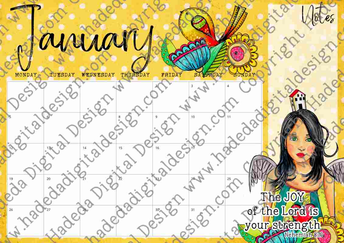 2026 Joy Calender English - Handpainted Art