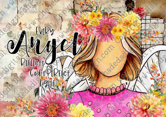 FLOWER ANGELS ENGLISH SET 1 A0 - Sublimation, Digital and DTF Printing
