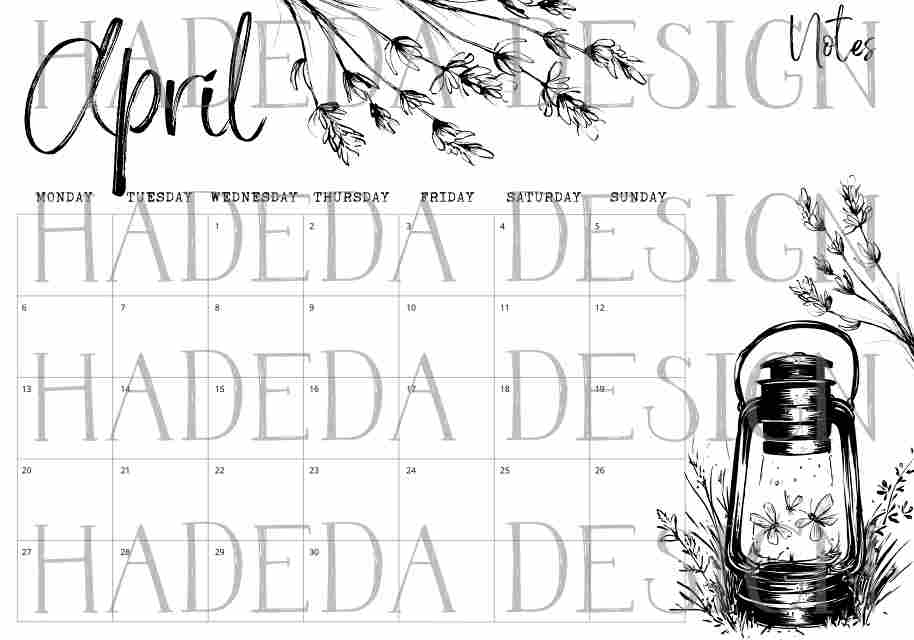 2026 Coloring Calendar English - Farm Life
