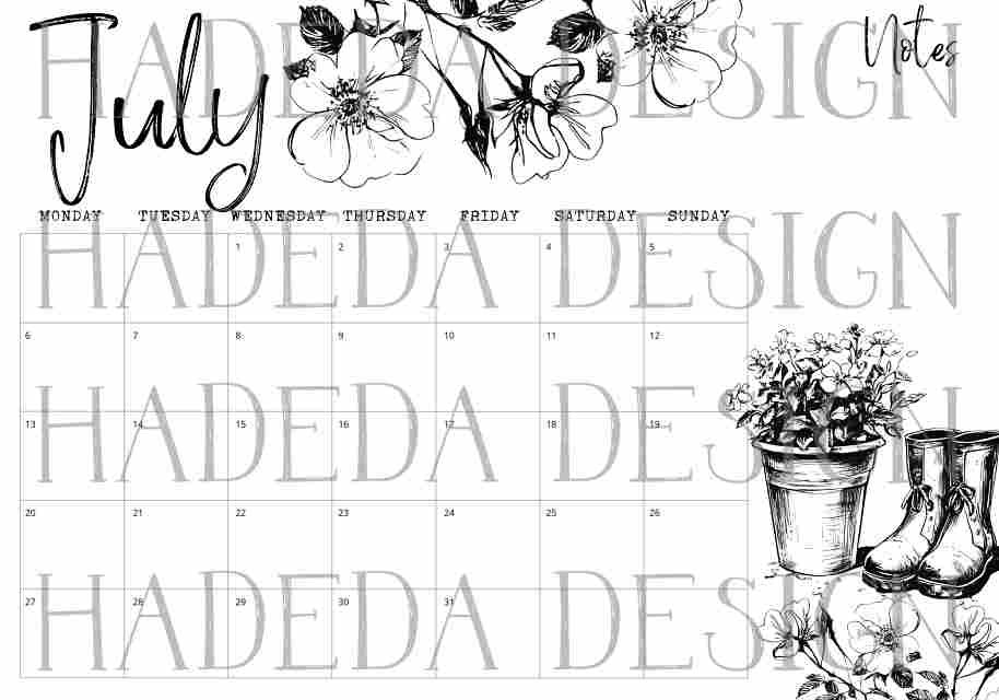 2026 Coloring Calendar English - Farm Life