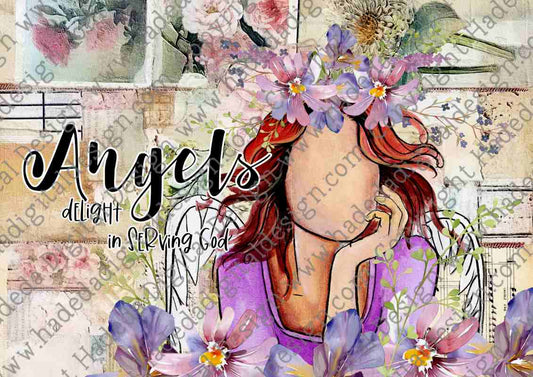 FLOWER ANGELS ENGLISH SET 2 A0 - Sublimation, Digital and DTF Printing