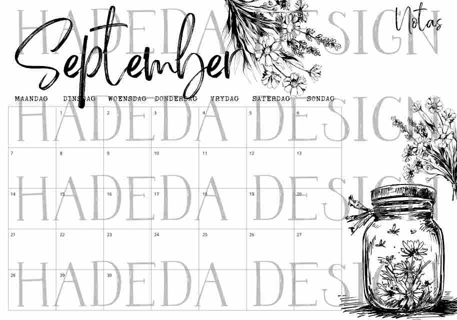 2026 Coloring Calendar Afrikaans - Farm Life