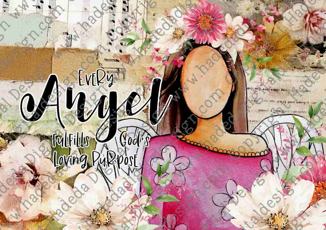 FLOWER ANGELS ENGLISH SET 2 A0 - Sublimation, Digital and DTF Printing