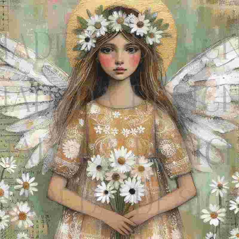Sage Mixed Media Angels - Sublimation, Digital and DTF Printing