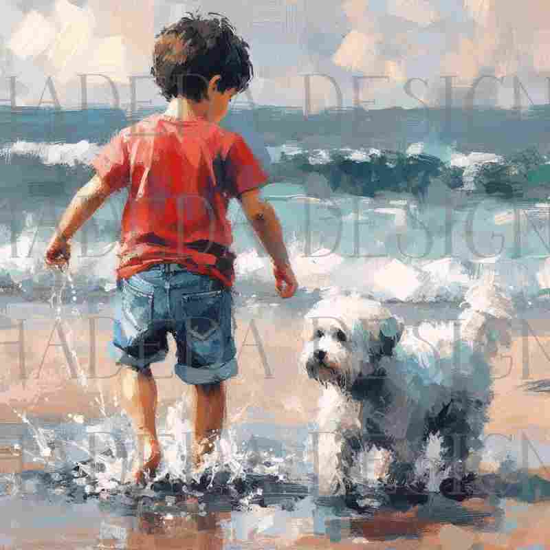 Boy at the Beach - Sublimation, Digital and DTF Printing