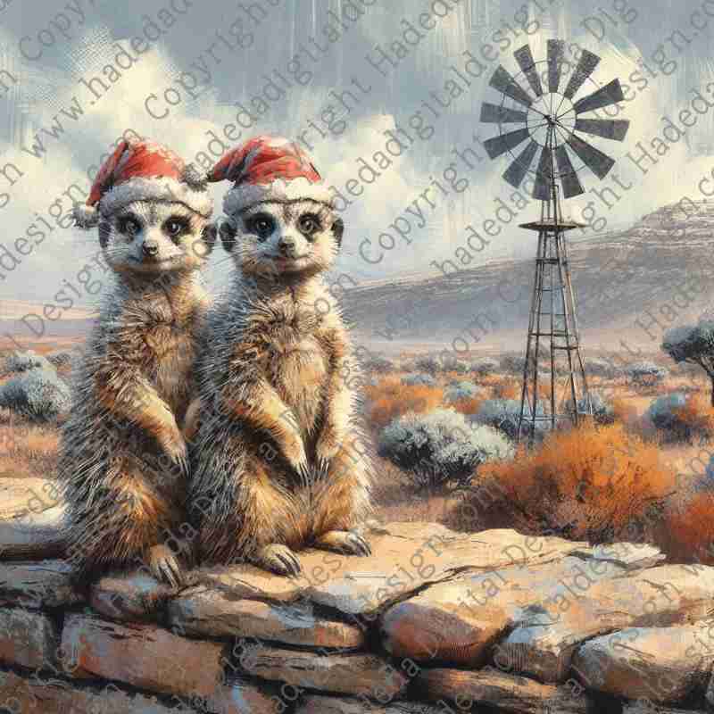 KAROO XMAS MEERKAT ARTBLOCK - Sublimation, Digital and DTF Printing