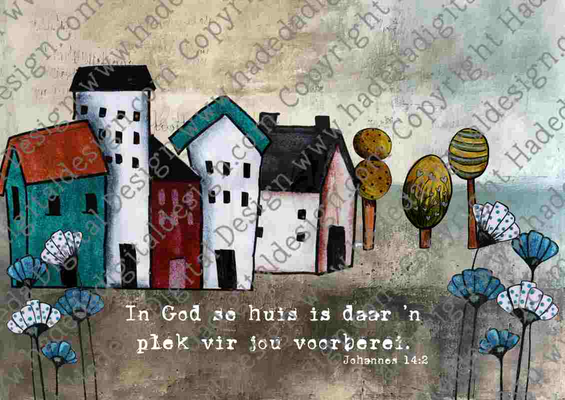 Artsy Houses A0 Landscape Afrikaans - Sublimation, Digital and DTF Printing