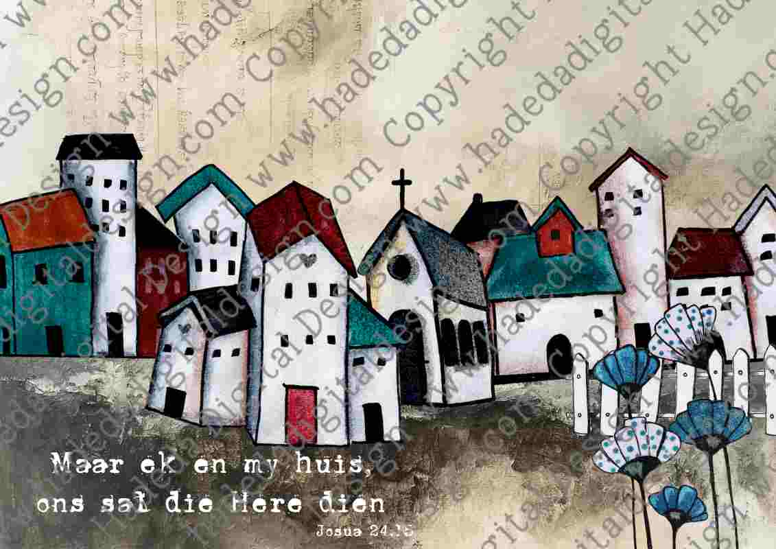 Artsy Houses A0 Landscape Afrikaans - Sublimation, Digital and DTF Printing