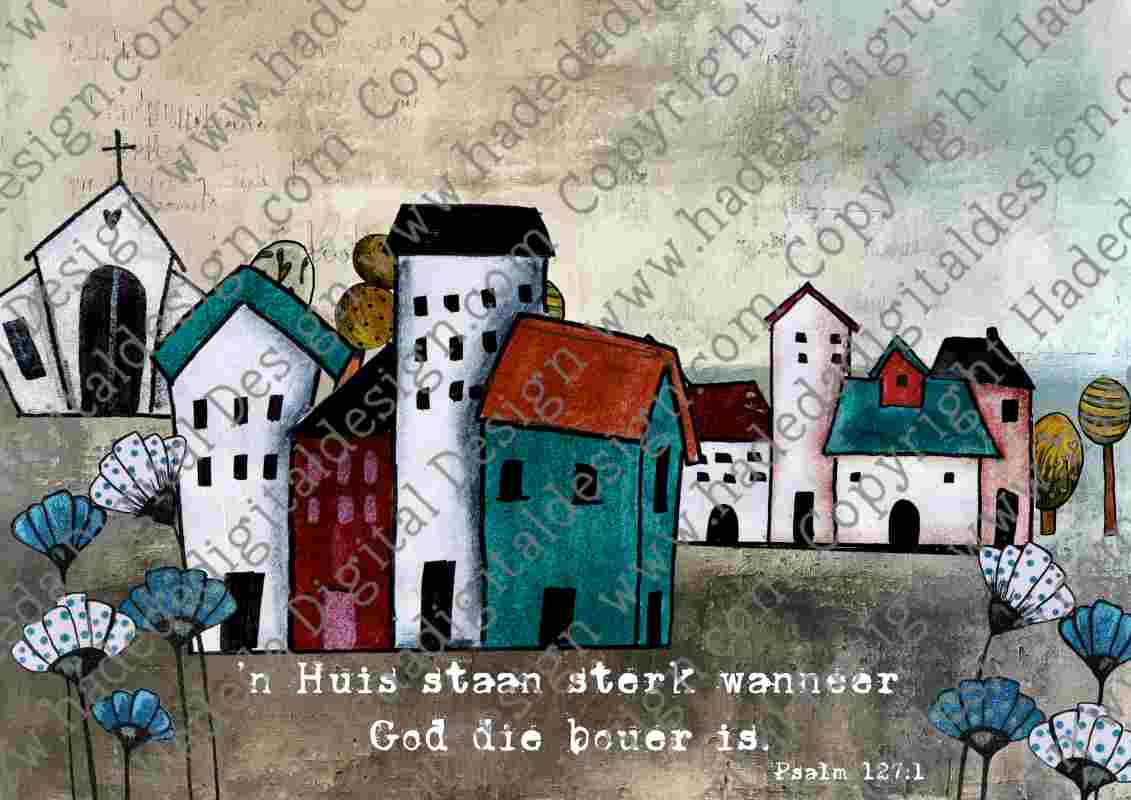 Artsy Houses A0 Landscape Afrikaans - Sublimation, Digital and DTF Printing