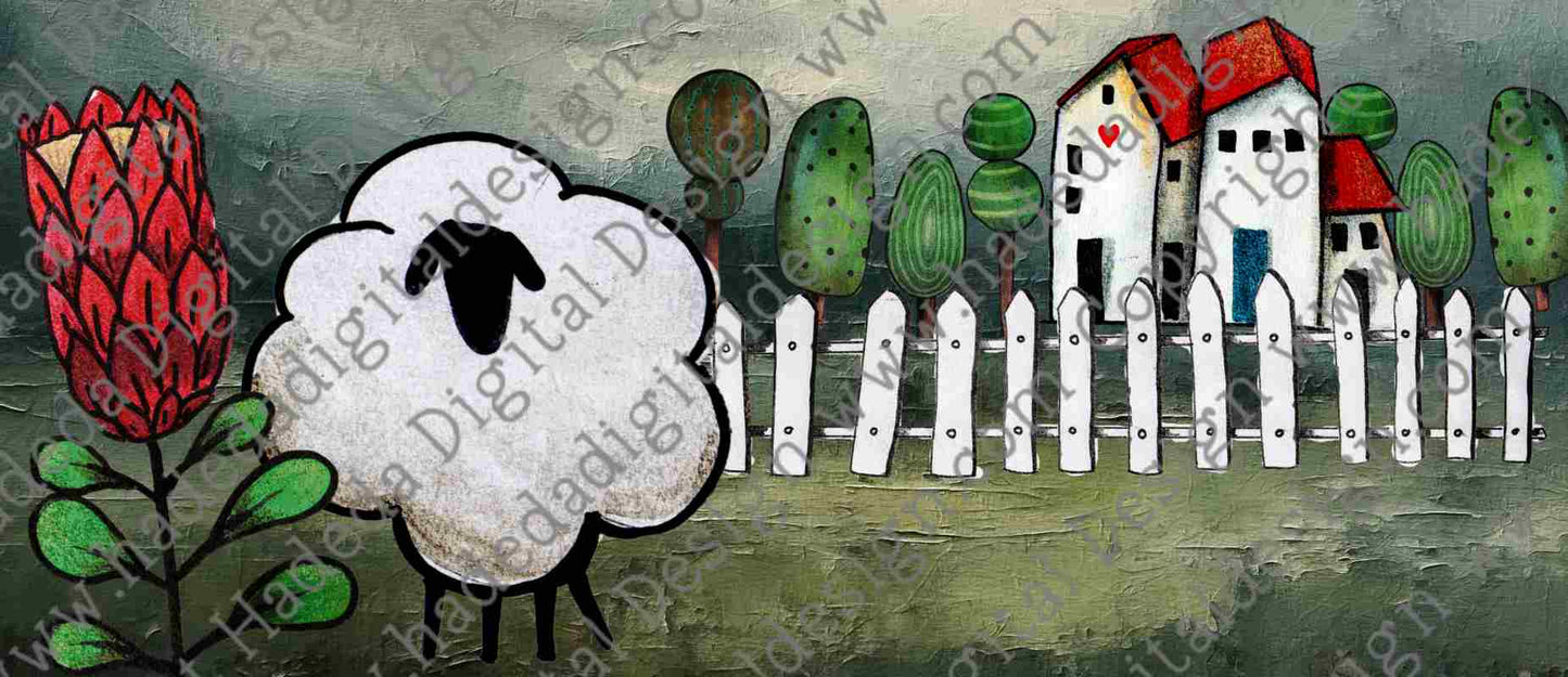Artsy Sheep and Protea Mugwrap Blank - Sublimation, Digital and DTF Printing