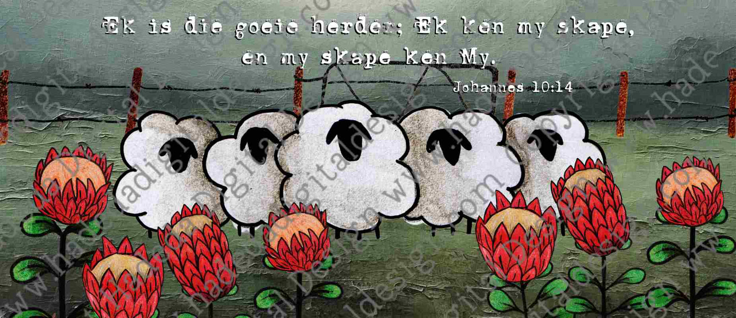 Artsy Sheep and Protea Mugwrap Afrikaans - Sublimation, Digital and DTF Printing