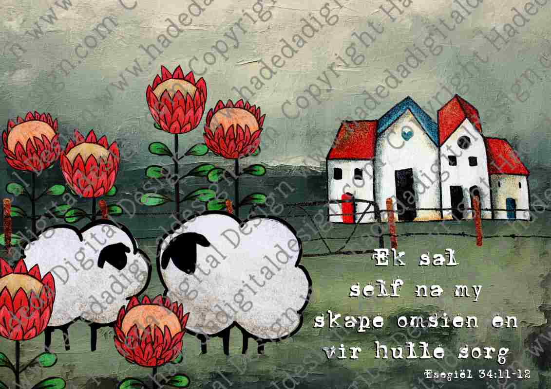 Artsy Sheep and Proteas A0 Landscape Afrikaans - Sublimation, Digital and DTF Printing