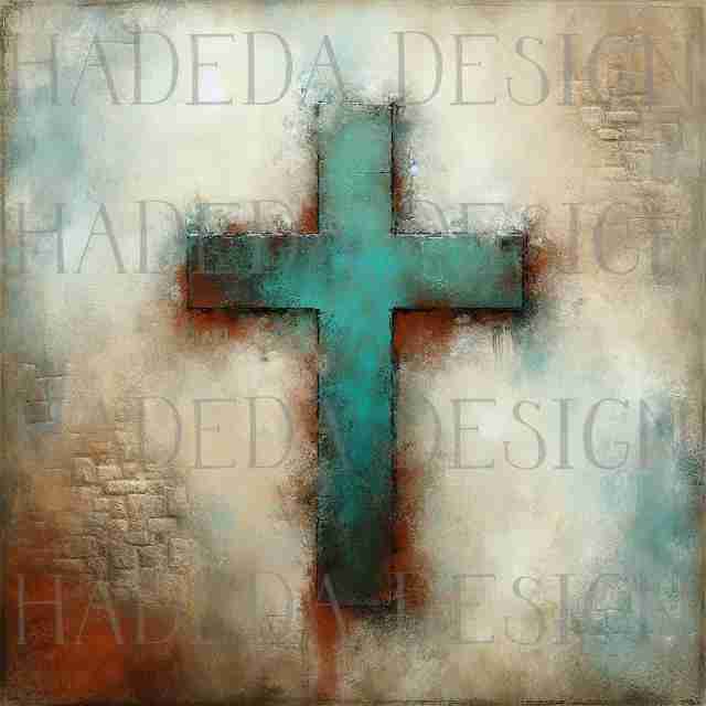 Angels and Crosses Teal - Sublimation, Digital and DTF Printing
