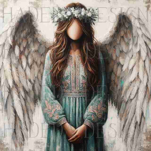 Angels and Crosses Teal - Sublimation, Digital and DTF Printing