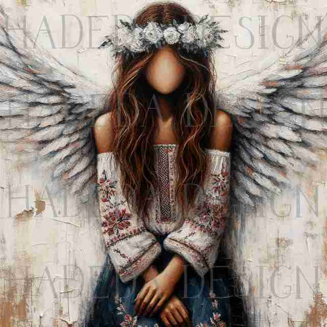 Angels and Crosses Blue - Sublimation, Digital and DTF Printing