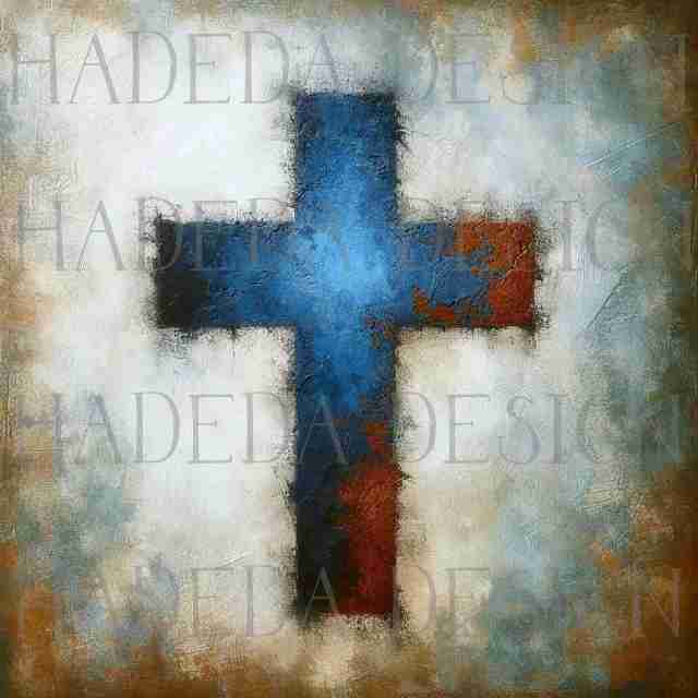 Angels and Crosses Blue - Sublimation, Digital and DTF Printing