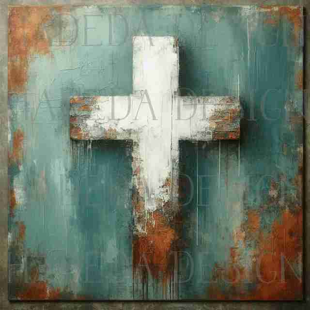 Angels and Crosses Teal - Sublimation, Digital and DTF Printing