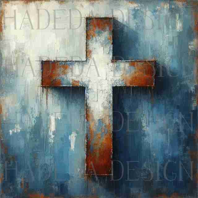 Angels and Crosses Blue - Sublimation, Digital and DTF Printing