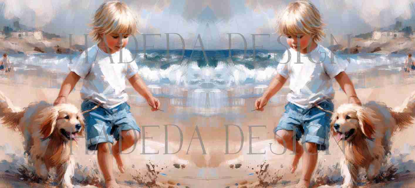 ArtWrap for Mugs Beach Boy - Mug Wrap Digital Designs for Sublimation of Standard Mug