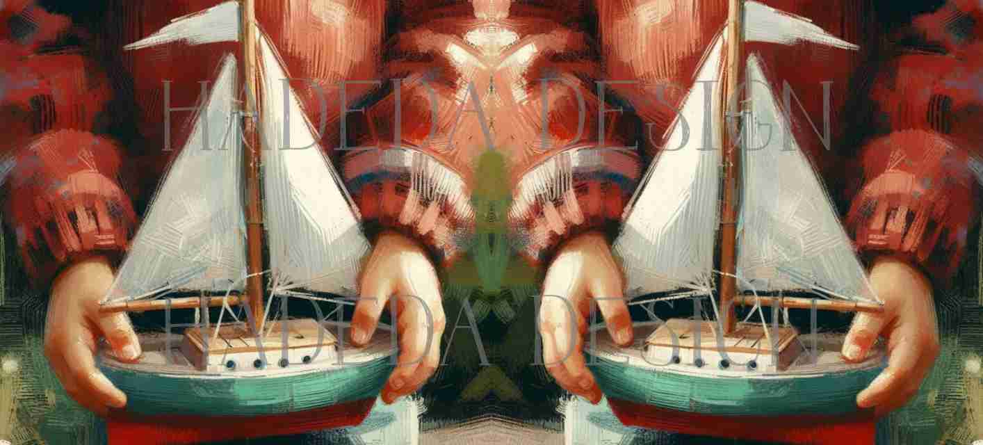ArtWrap for Mugs Boy with a Boat - Mug Wrap Digital Designs for Sublimation of Standard Mug