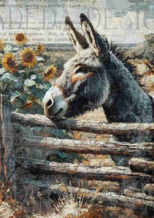 Sunflower Donkeys Portrait Design - Sublimation, Digital and DTF Printing