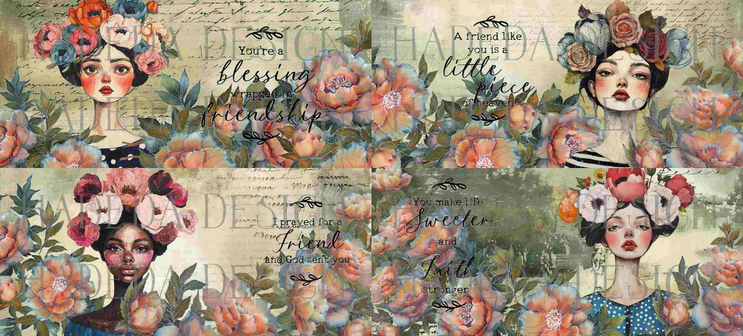 Flower Power Mugwrap English - Sublimation, Digital and DTF Printing