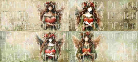 Angels with Heart Green Mugwrap - Sublimation, Digital and DTF Printing