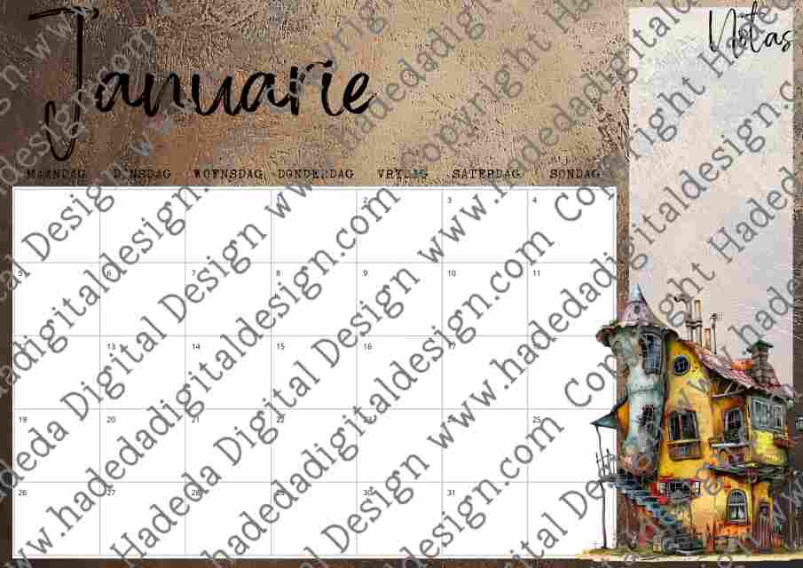 STEAMPUNK KALENDER AFRIKAANS- Sublimation, Digital and DTF Printing