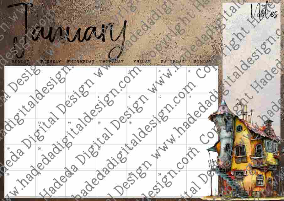 STEAMPUNK CALENDAR ENGLISH- Sublimation, Digital and DTF Printing