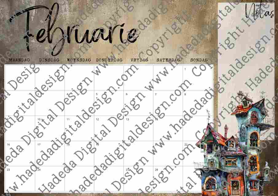 STEAMPUNK KALENDER AFRIKAANS- Sublimation, Digital and DTF Printing