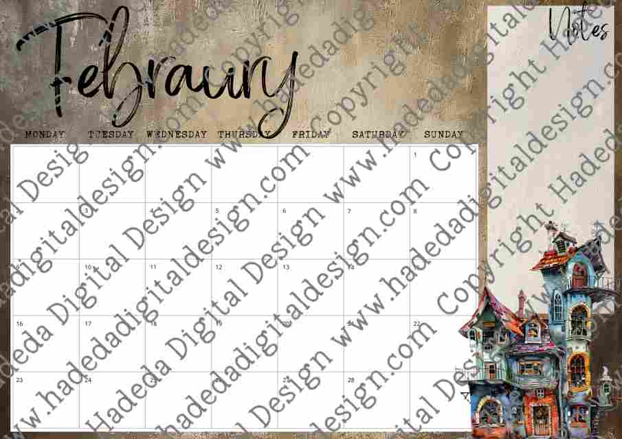 STEAMPUNK CALENDAR ENGLISH- Sublimation, Digital and DTF Printing