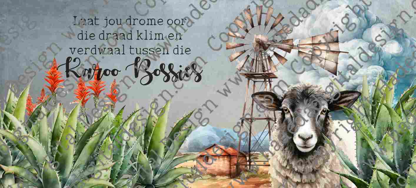 KAROO SHEEP AND WINDMILL MUGWRAP AFRIKAANS- Sublimation, Digital and DTF Printing