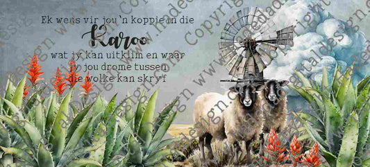 KAROO SHEEP AND WINDMILL MUGWRAP AFRIKAANS- Sublimation, Digital and DTF Printing