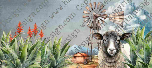 KAROO SHEEP AND WINDMILL MUGWRAP BLANK - Sublimation, Digital and DTF Printing