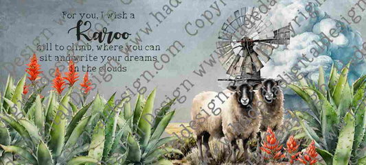 KAROO SHEEP AND WINDMILL MUGWRAP ENGLISH - Sublimation, Digital and DTF Printing