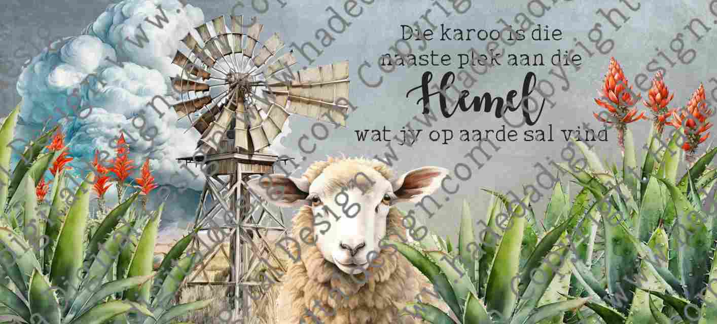 KAROO SHEEP AND WINDMILL MUGWRAP AFRIKAANS- Sublimation, Digital and DTF Printing