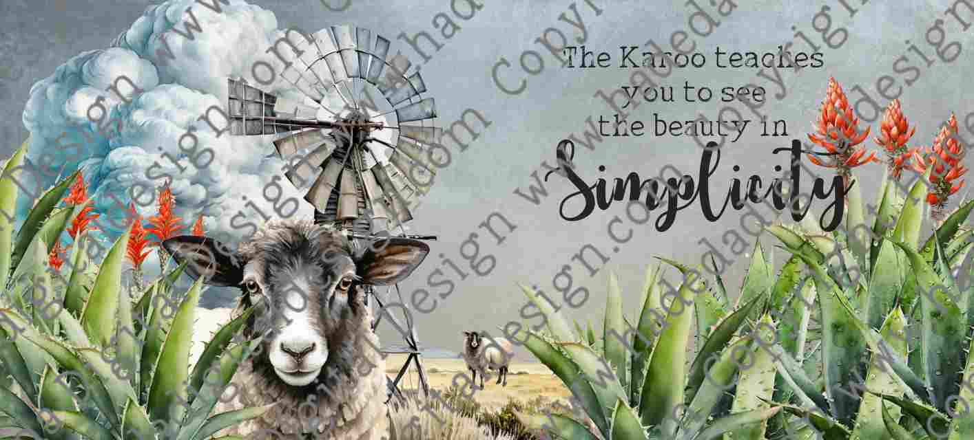 KAROO SHEEP AND WINDMILL MUGWRAP ENGLISH - Sublimation, Digital and DTF Printing