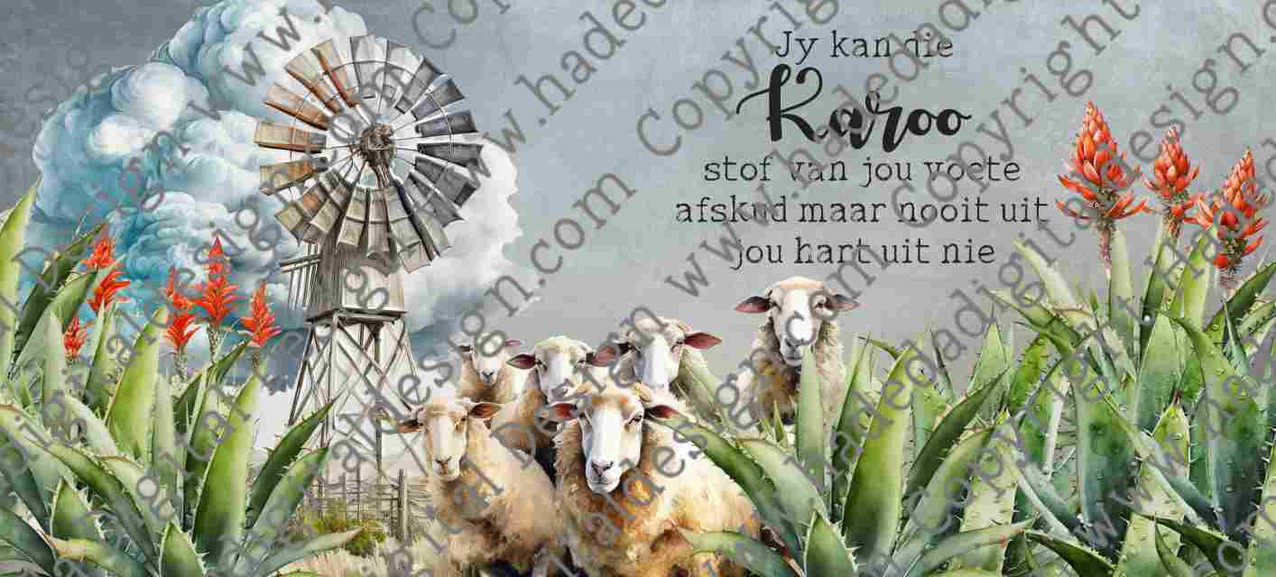 KAROO SHEEP AND WINDMILL MUGWRAP AFRIKAANS- Sublimation, Digital and DTF Printing