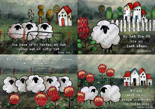Artsy Sheep and Proteas A0 Landscape Afrikaans - Sublimation, Digital and DTF Printing